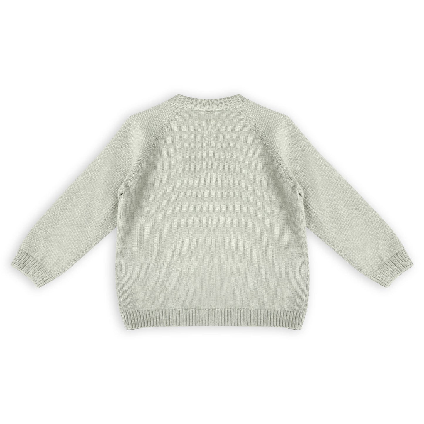 Flower & Heart Baby Sweater Cardigan & Pants Set - Sage Green