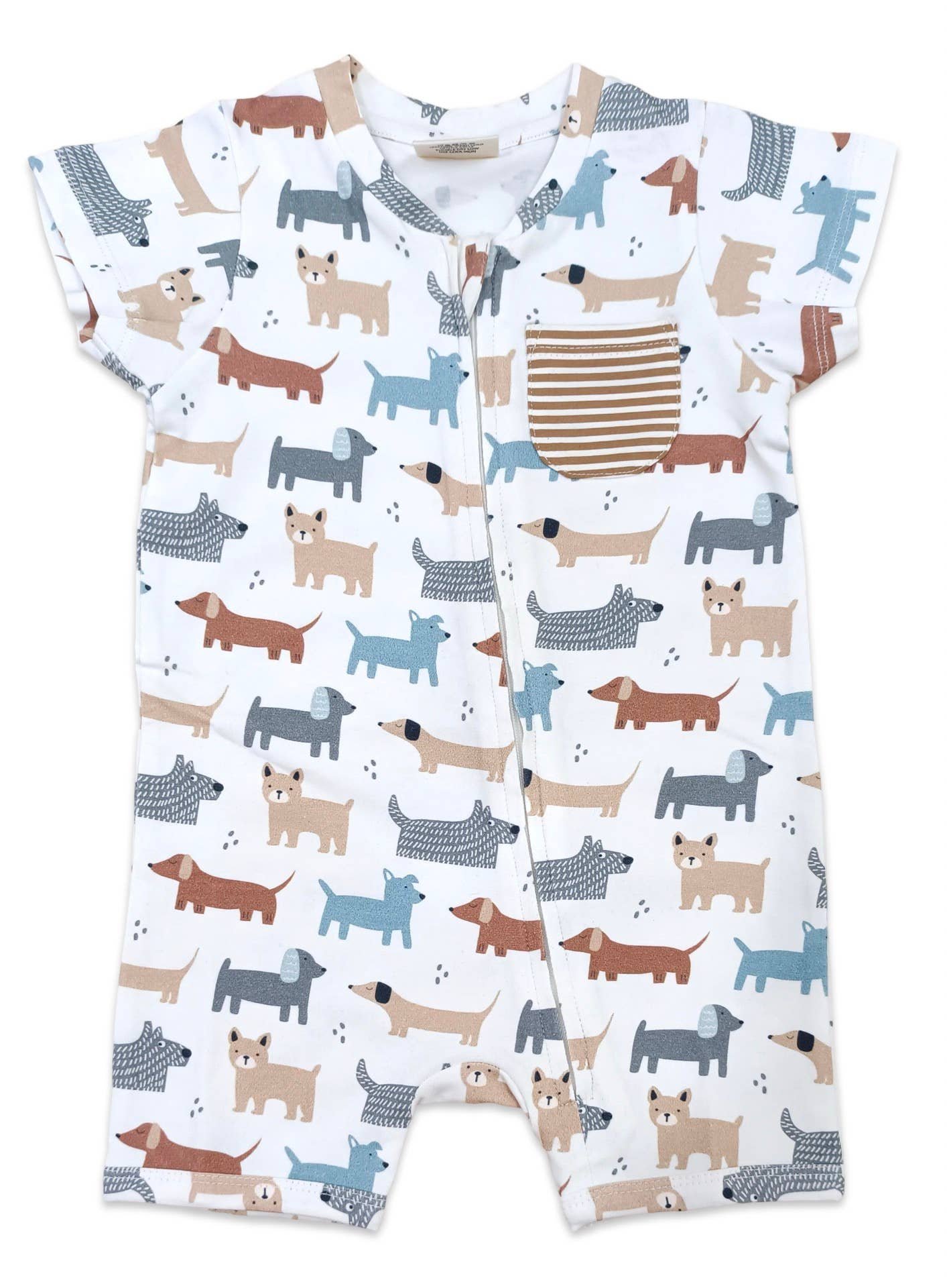 Dog Zipper Short Baby Romper