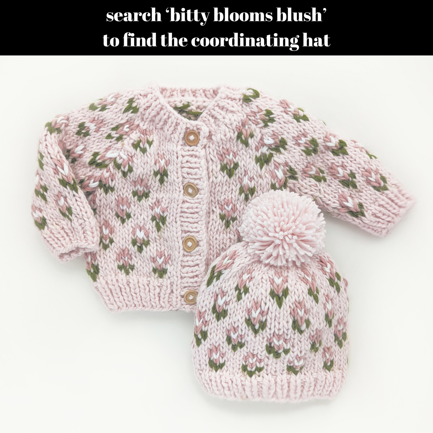 Bitty Blooms Blush Cardigan Sweater