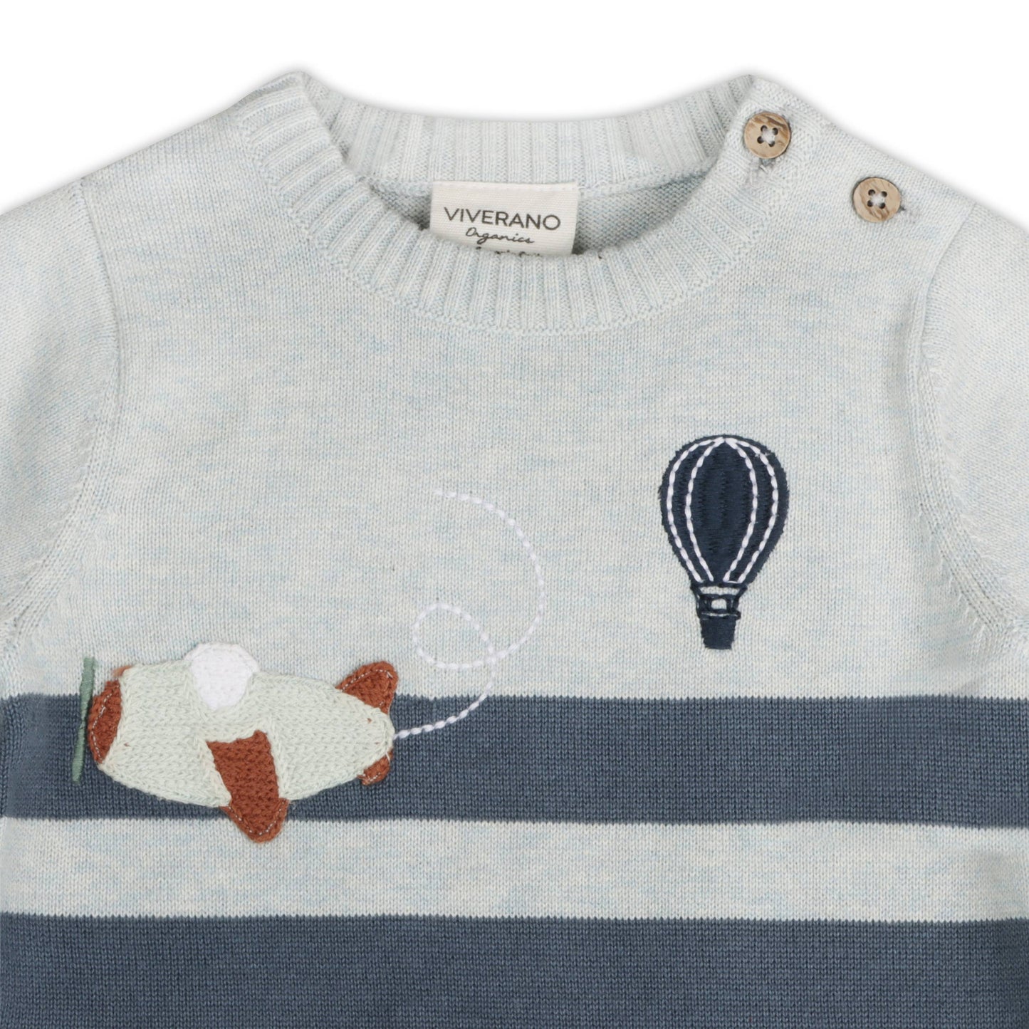 Airplane Applique Knit Short Baby Romper