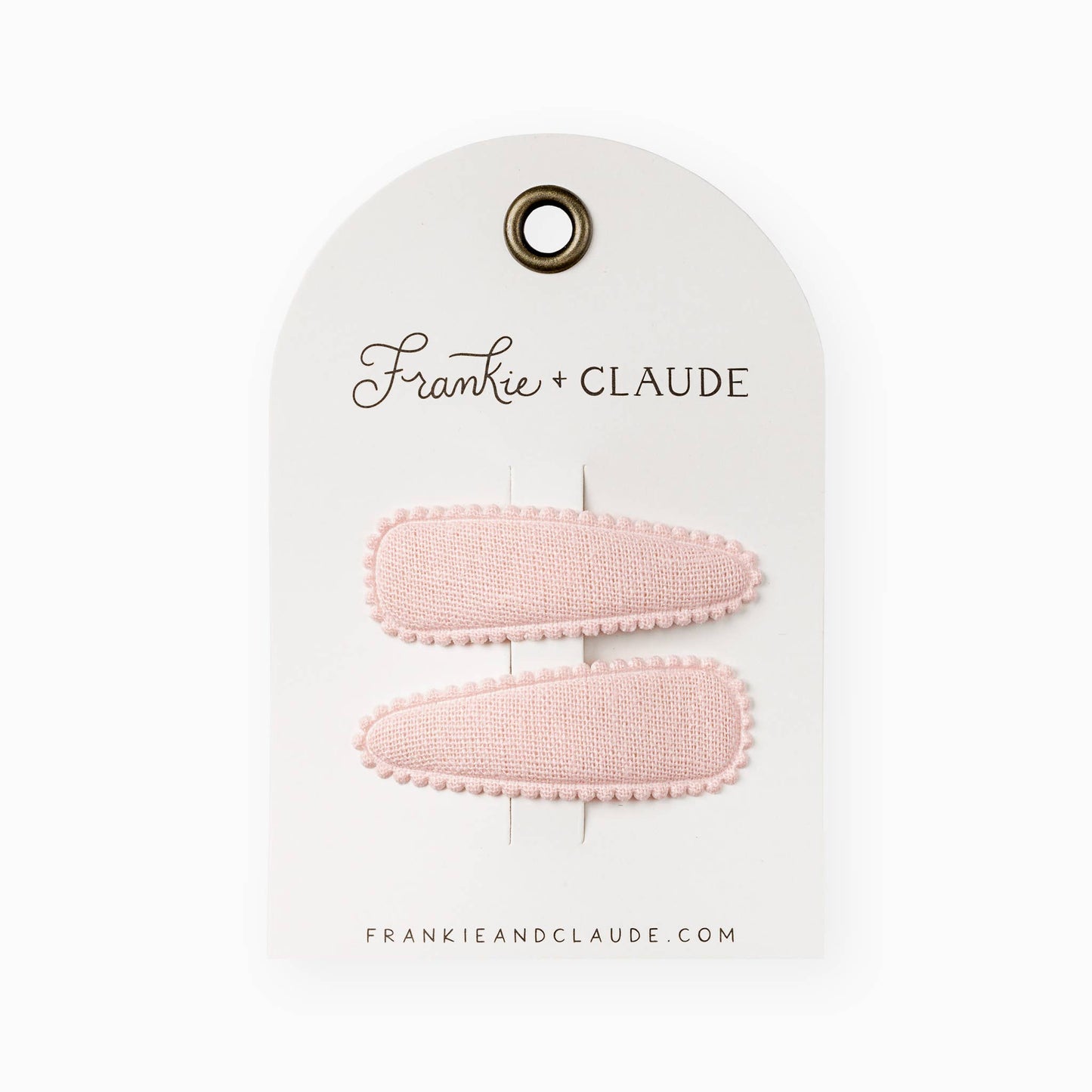 Rosewater Blush Linen Fabric Hair Clips
