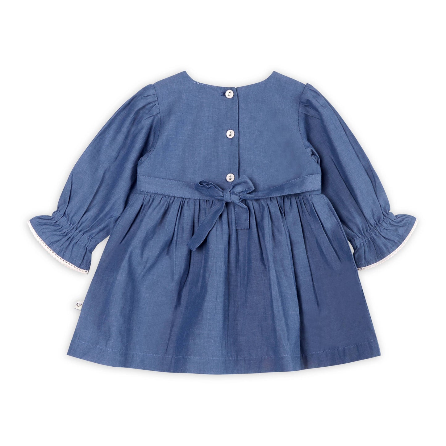Hudson Soft Denim Embroidered Dress & Bloomer (Organic)