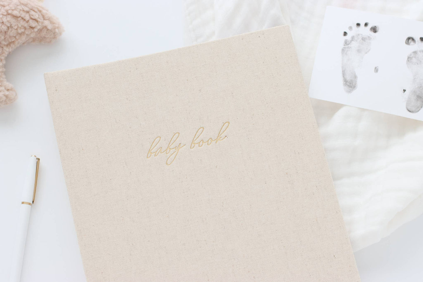Baby Book - Memory book + keepsake box (Sand)