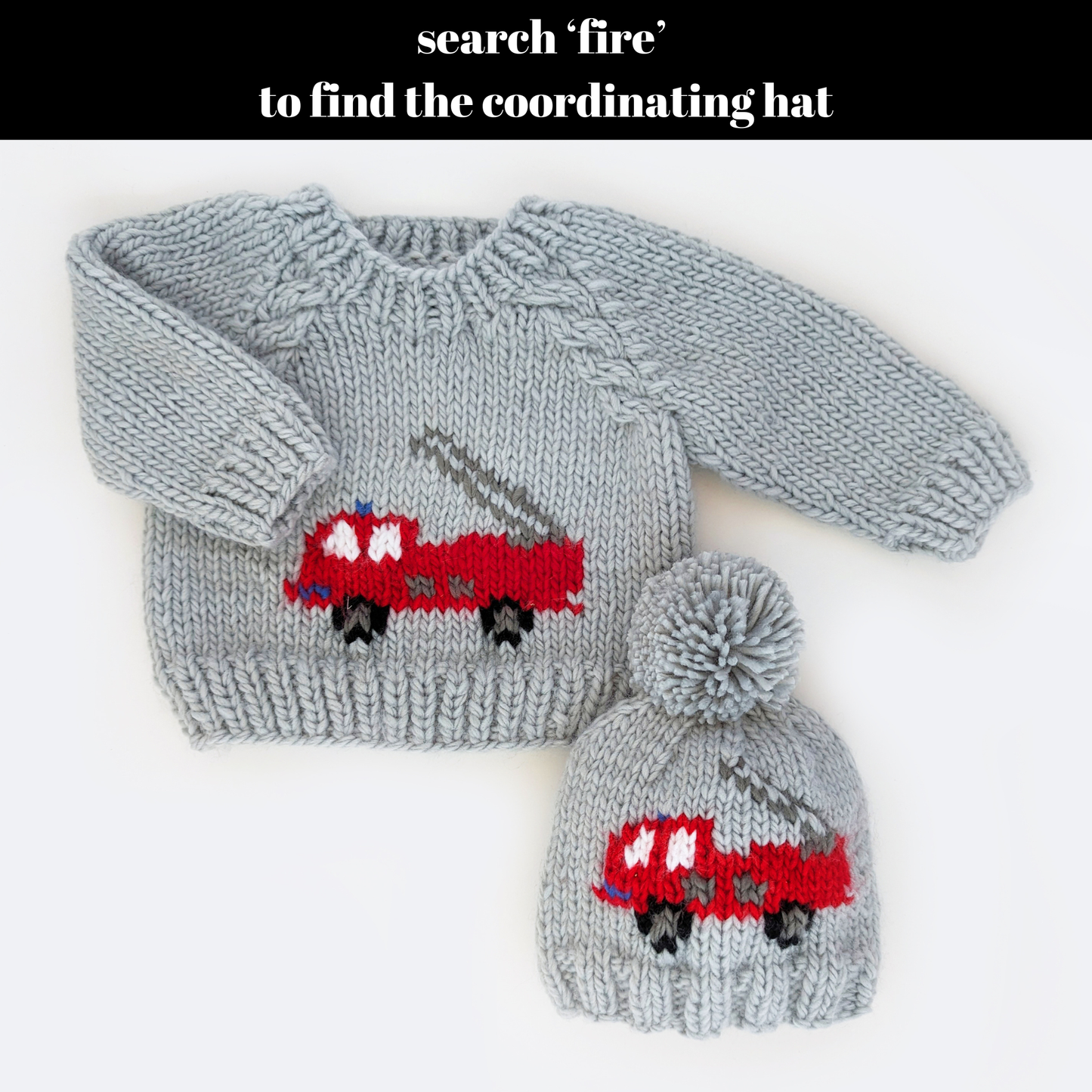 Fire Engine Crew Neck Sweater for Baby & Toddler