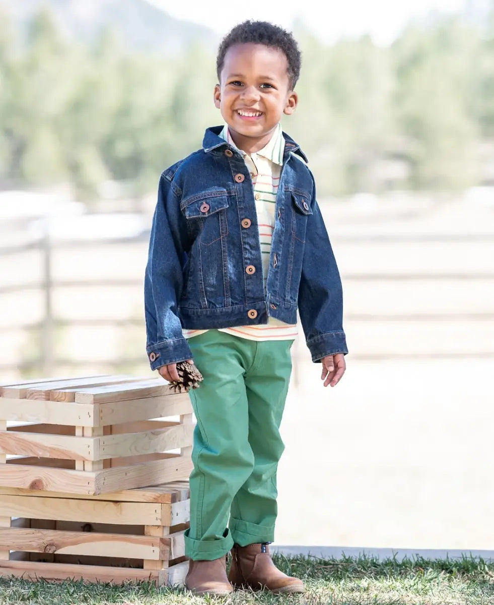 Boys Medium Wash Denim Jacket