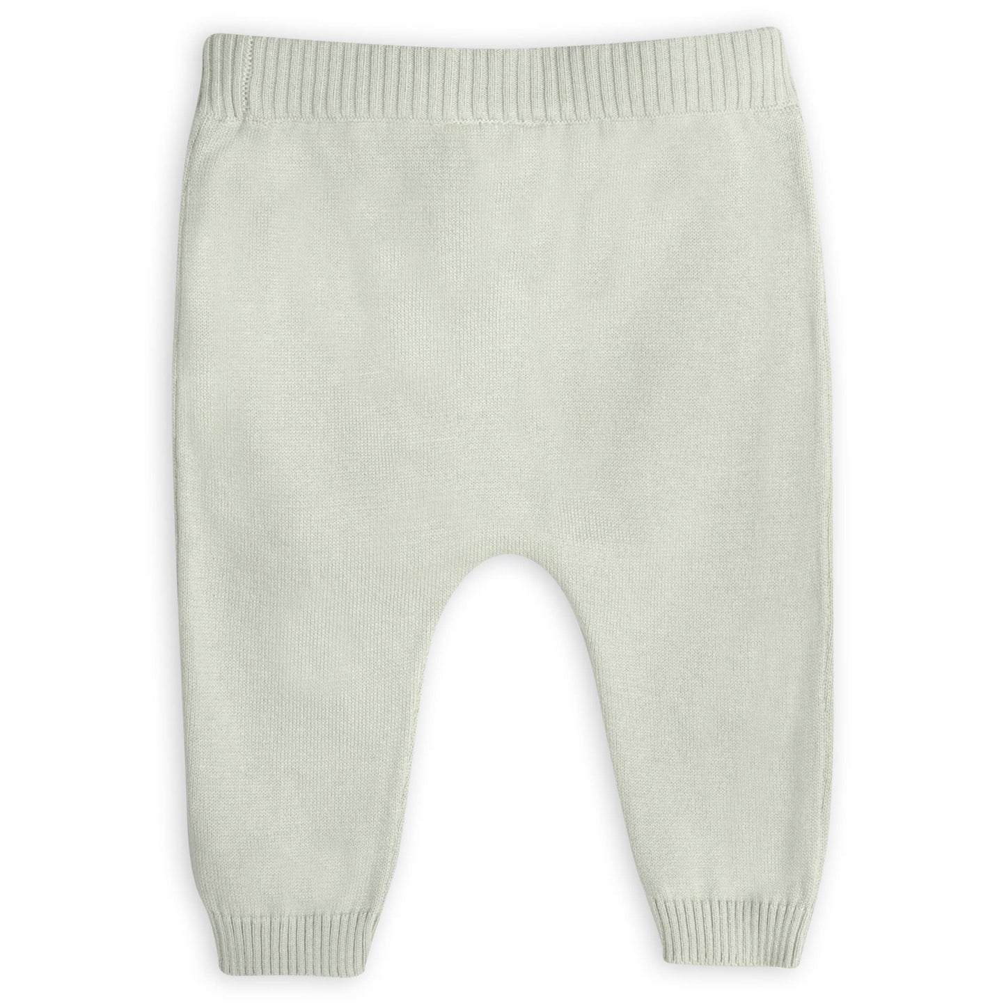 Flower & Heart Baby Sweater Cardigan & Pants Set - Sage Green