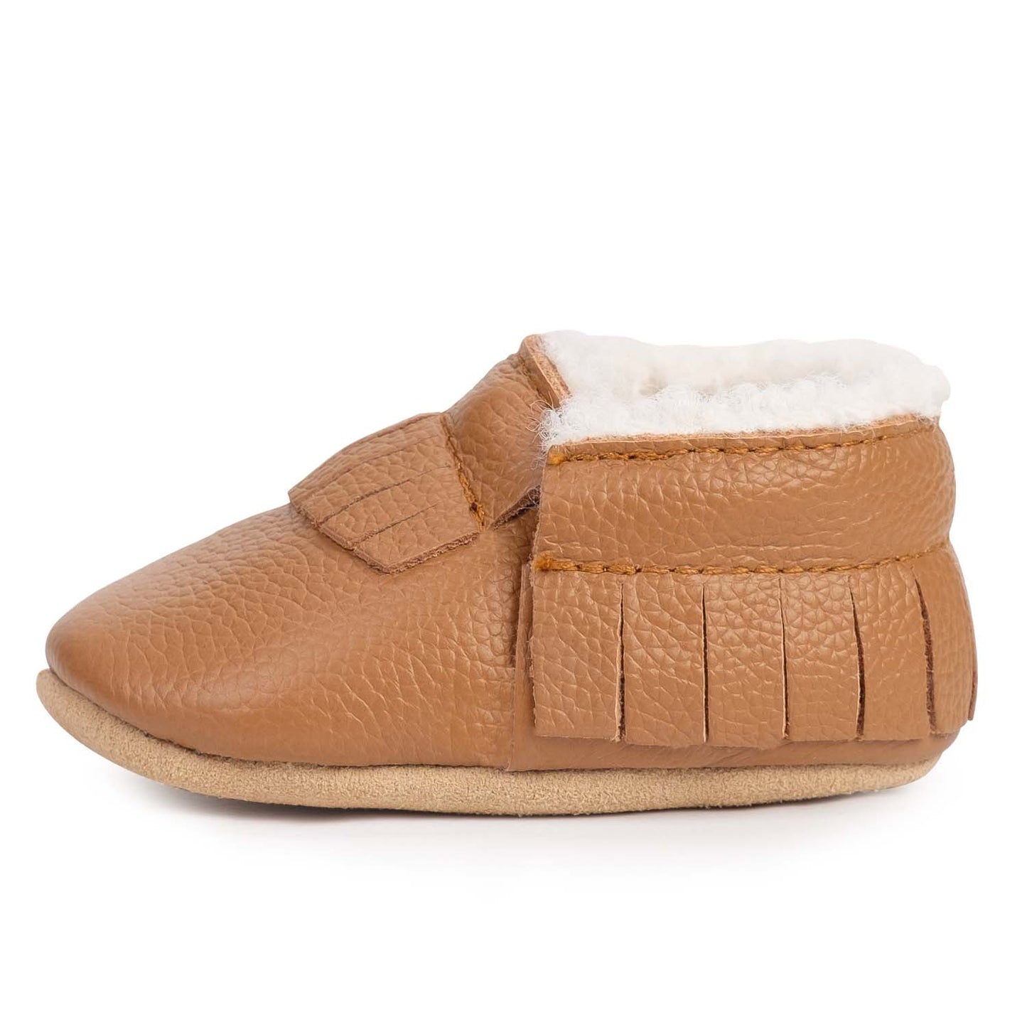 Sherpa Baby Moccasins - Leather Baby Shoes (Classic Brown)