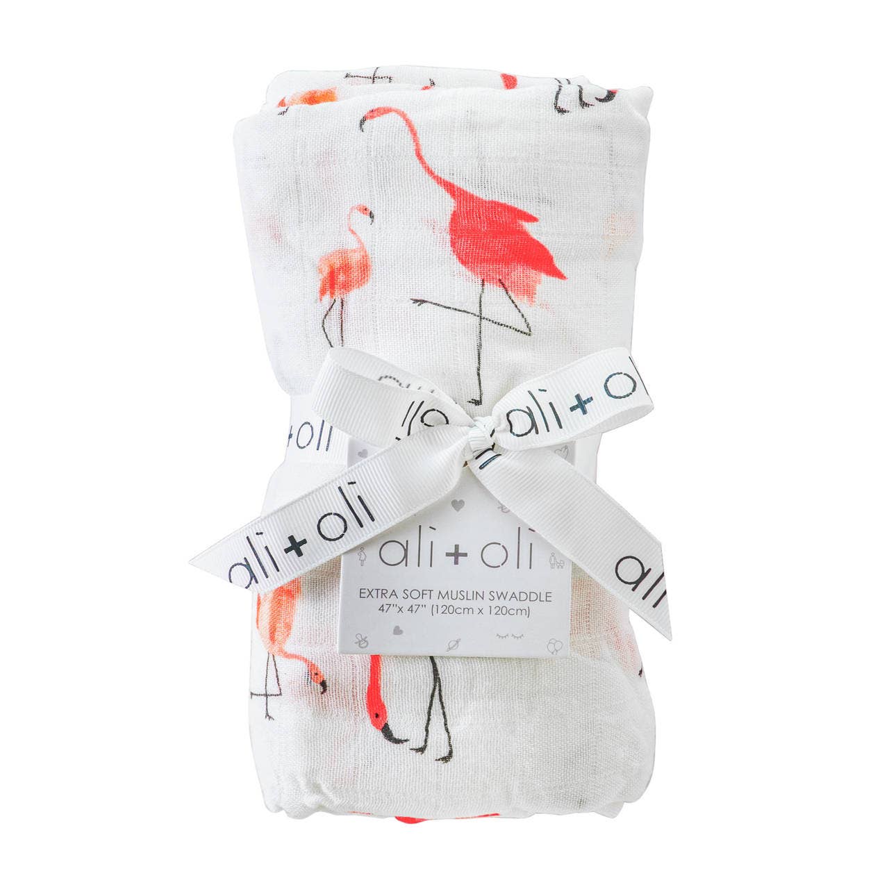 Bamboo Muslin Swaddle Blanket (Flamingo)