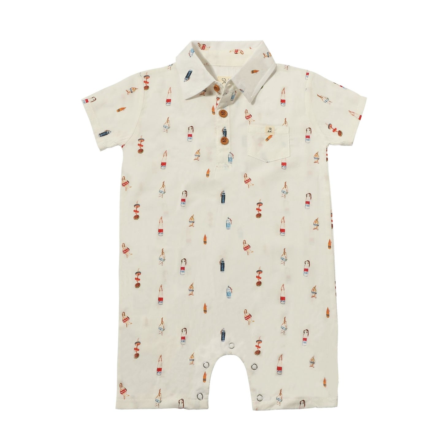 MOLOKAI Printed Romper - White buoys