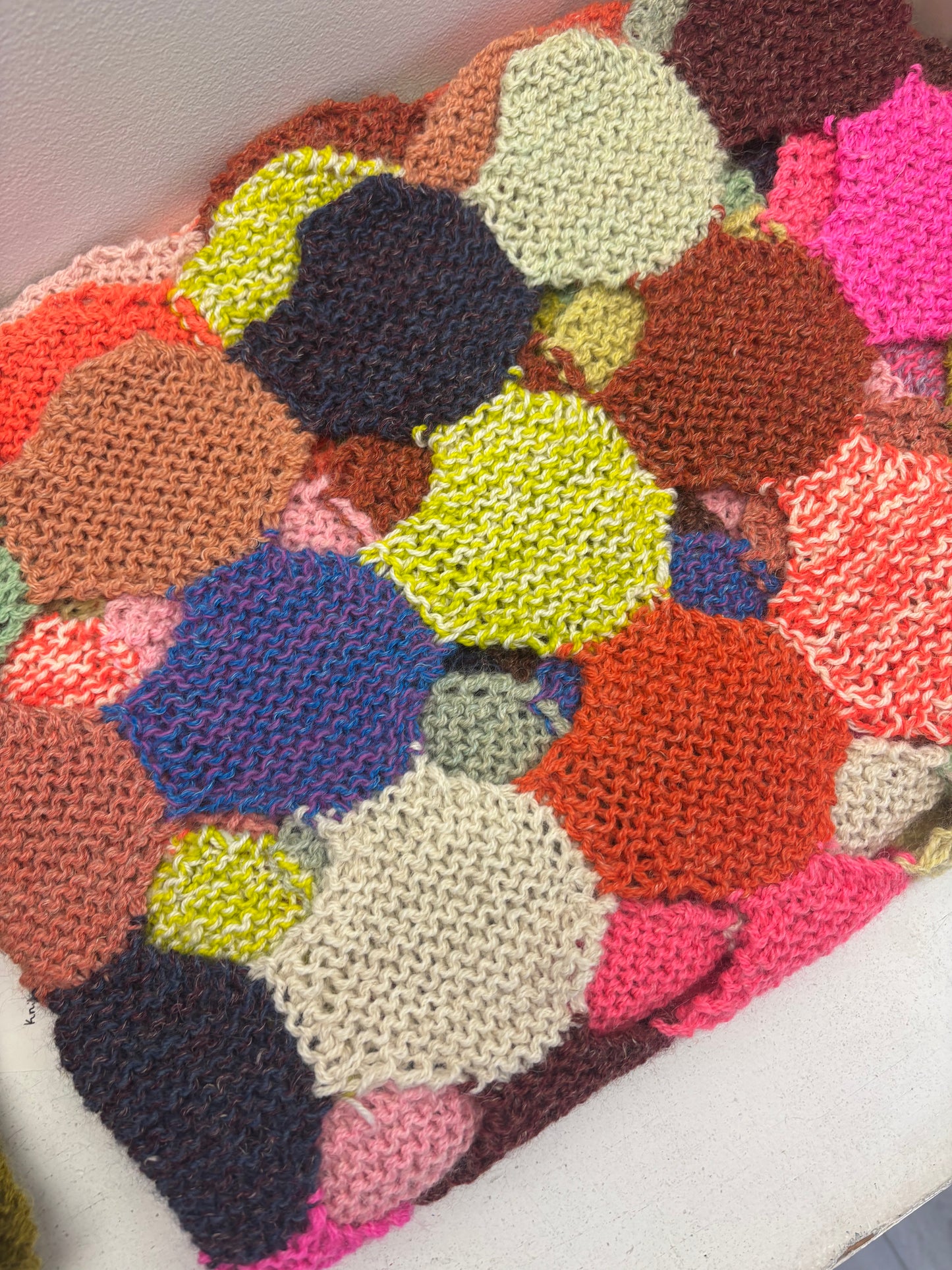 Hand Knit Wool & Alpaca Blanket Multi
