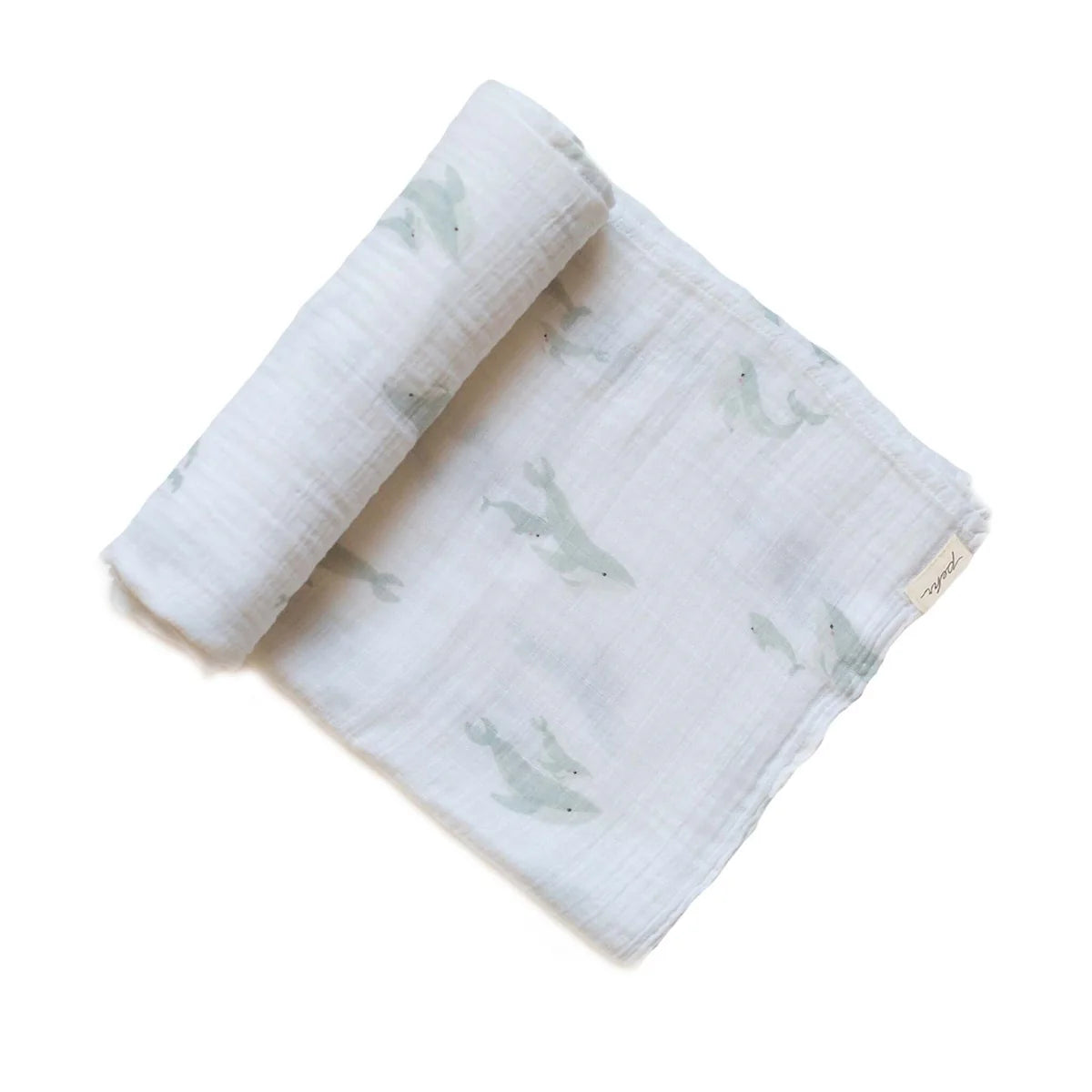 Organic Cotton Muslin Swaddle - Follow Me Whale