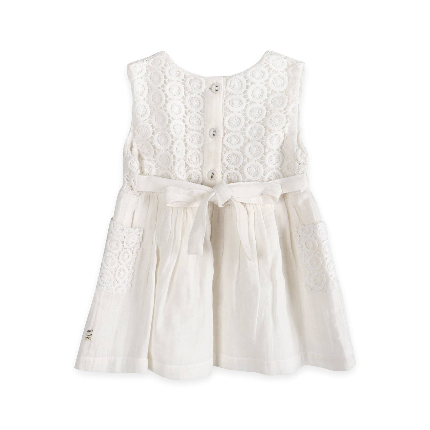 Taylor Crochet Lace Baby Dress + Bloomer (Organic)