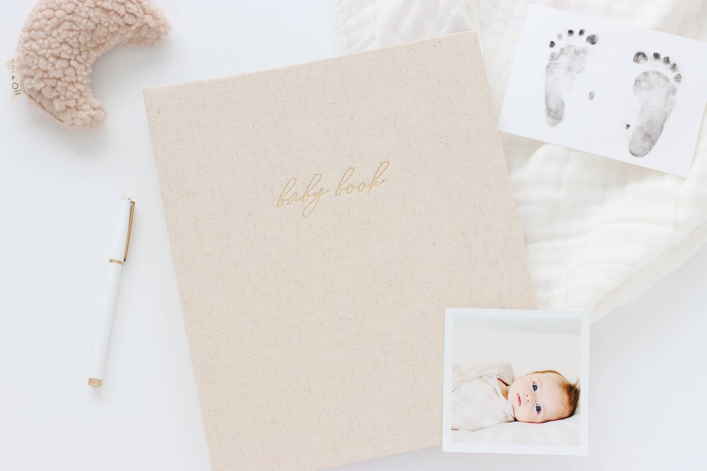 Baby Book - Memory book + keepsake box (Sand)