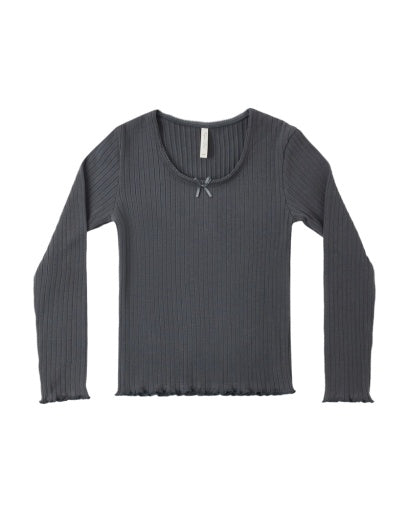RIBBED LONG SLEEVE MIDNIGHT