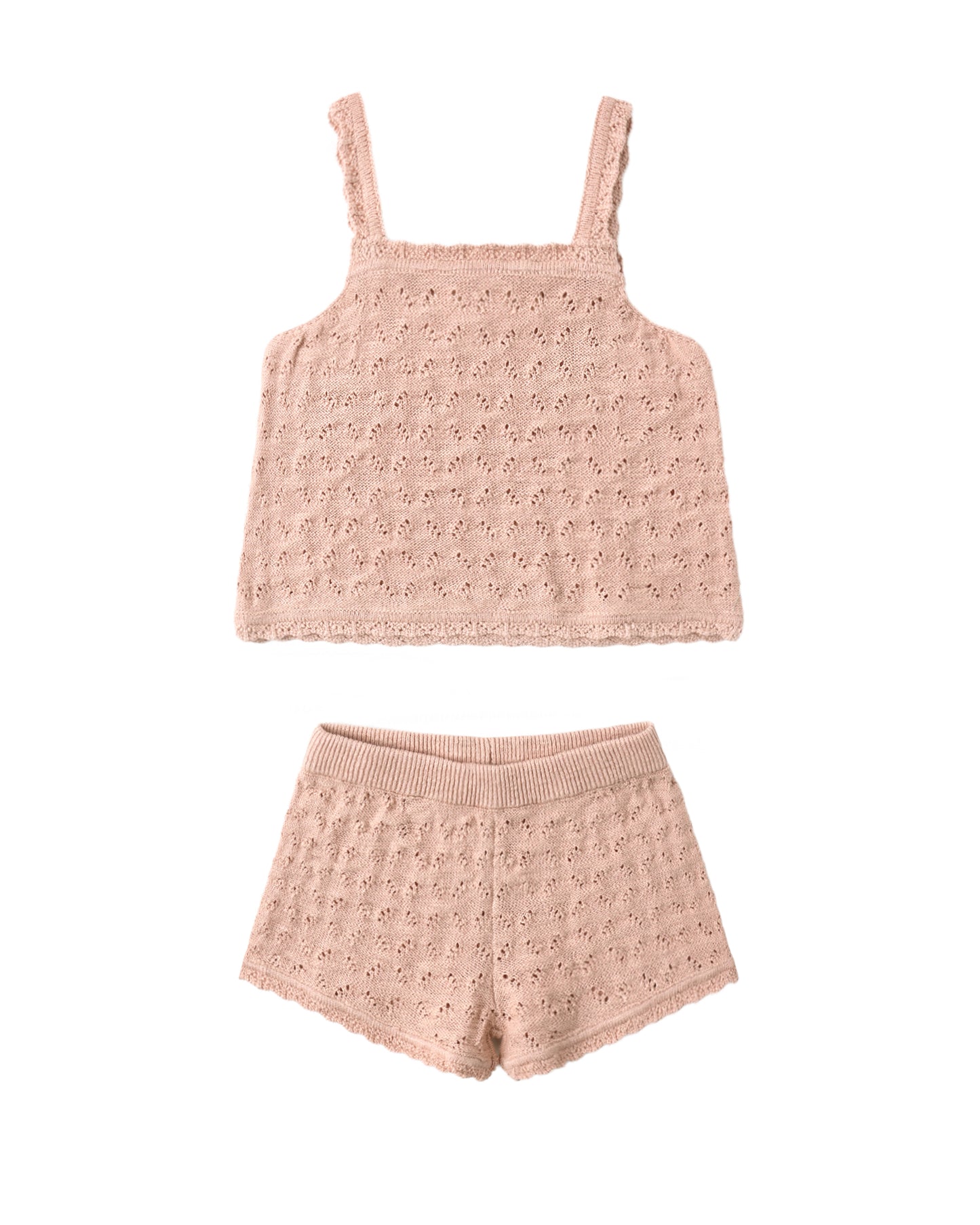 Pointelle Knit Tank + Short Set Melon