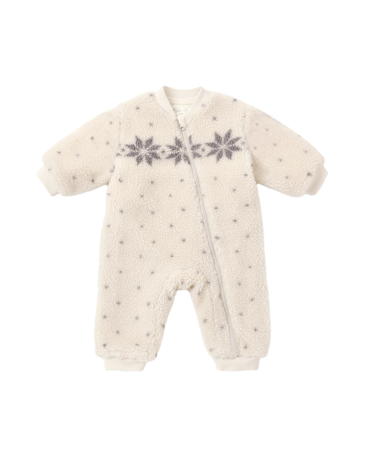 SHEARLING BABY JUMPSUIT NATURAL FAIR ISLE