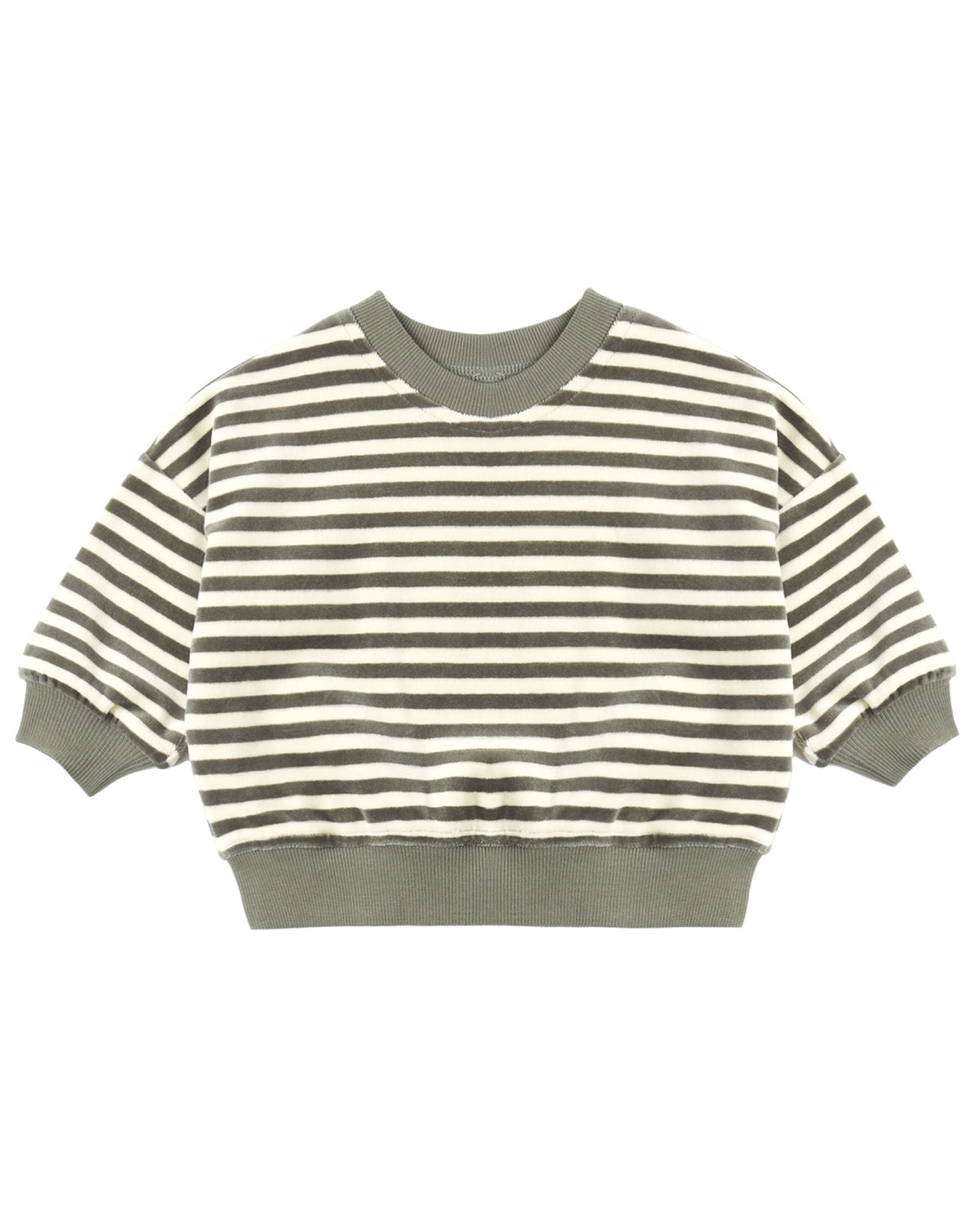 VELOUR RELAXED SWEATSHIRT SPRUCE STRIPE