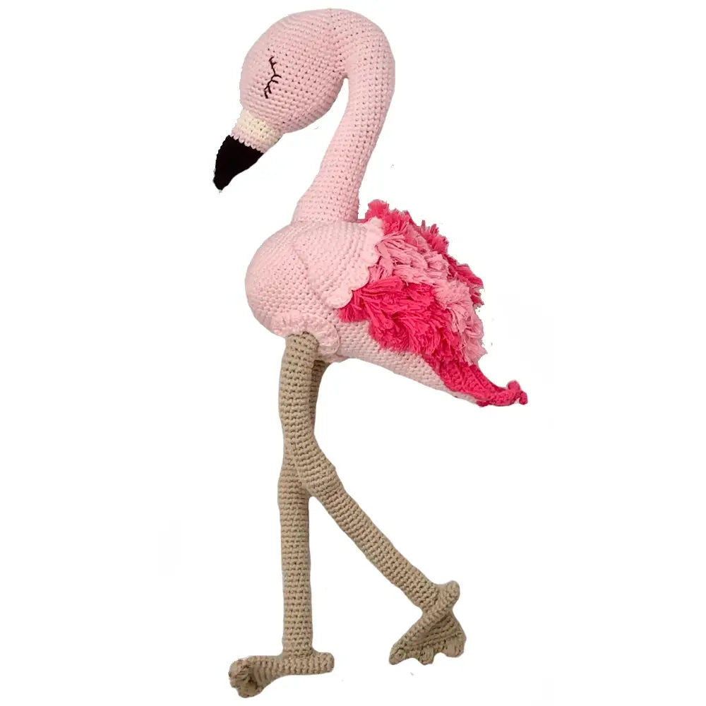 Stuffed animal toy, flamingo, organic cotton