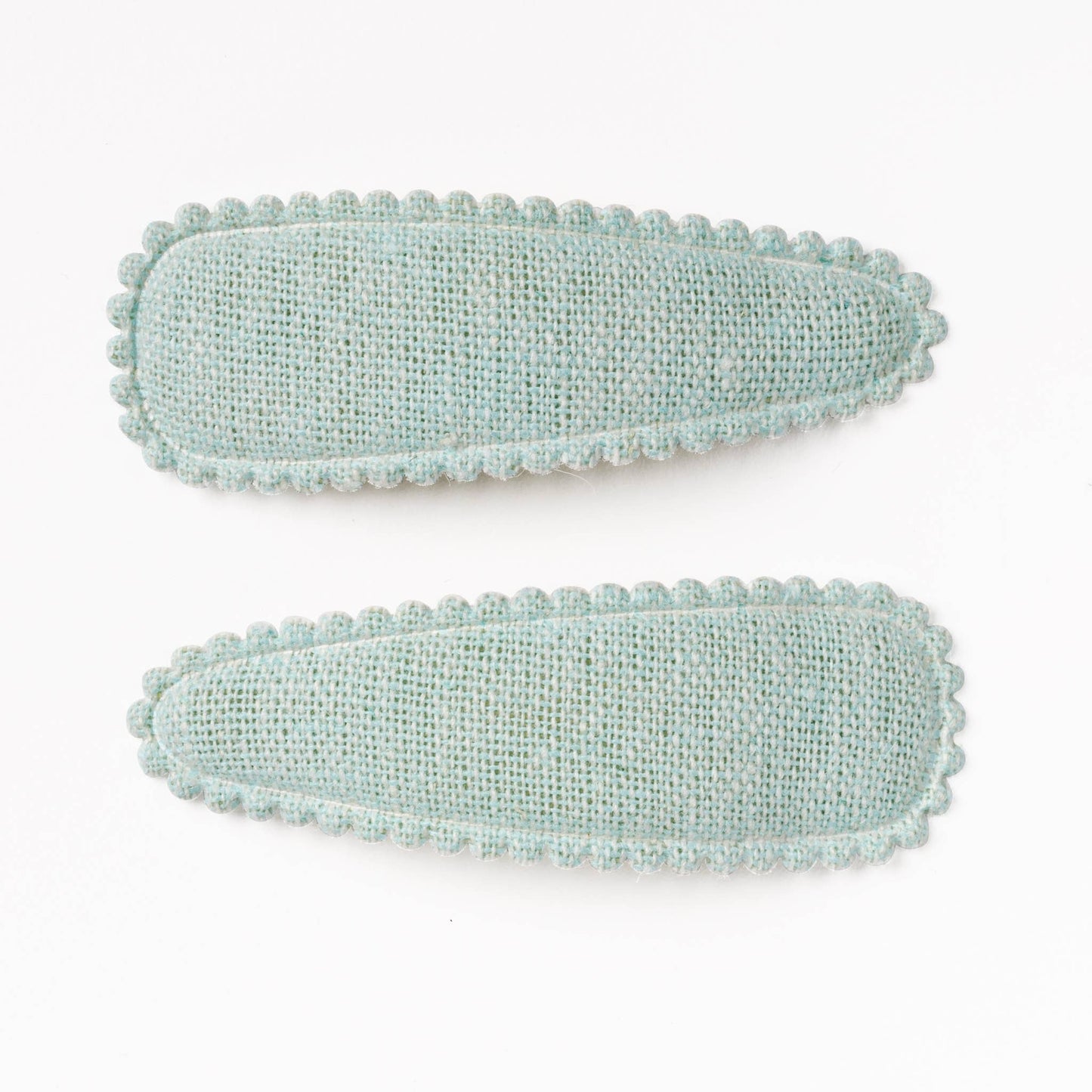 Powder Blue Linen Hair Clips