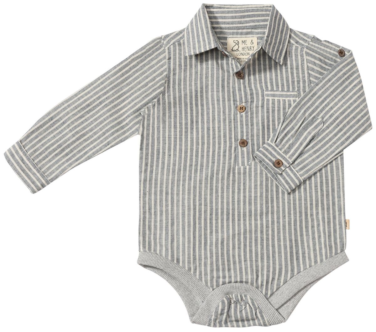 Jasper Woven Onesie - Navy/Cream Stripe