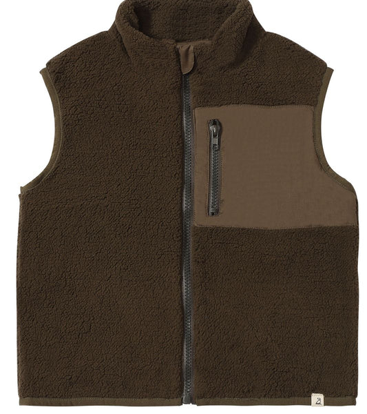 Gilt Sherpa Vest - Forest