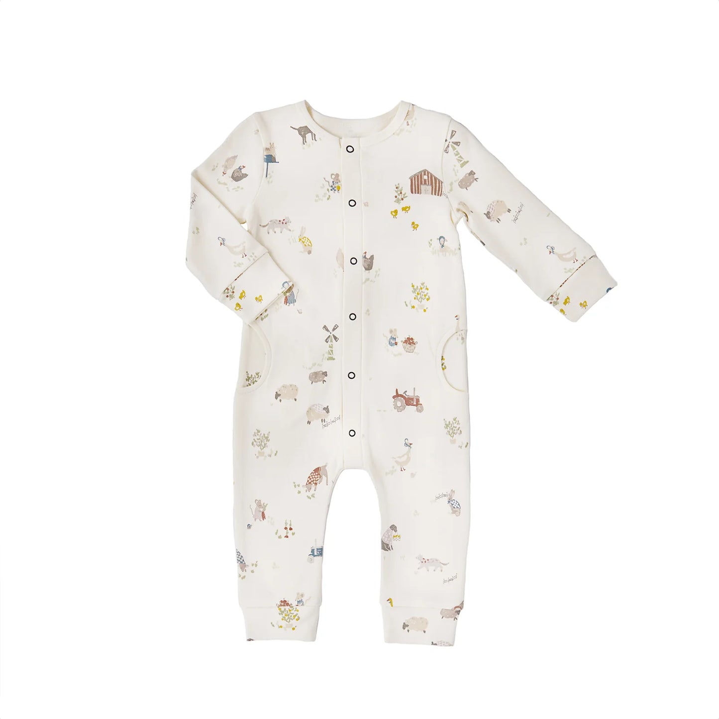 Placket Romper - On The Farm