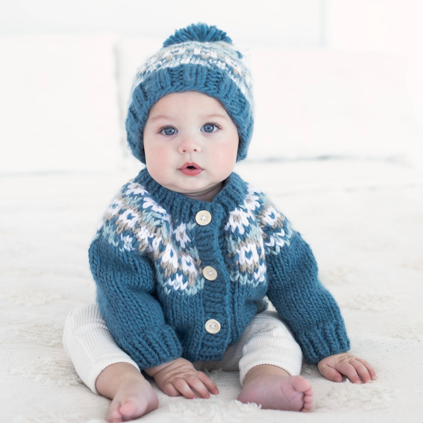 Fairisle Slate Cardigan Sweater for Baby & Toddler
