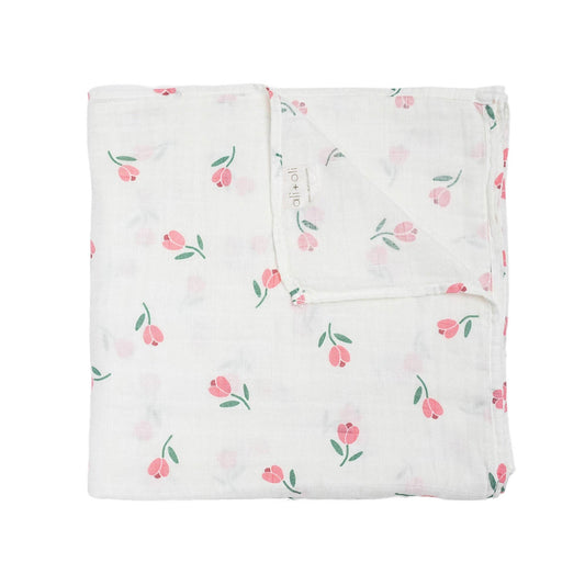 Bamboo Muslin Swaddle Blanket (Tulip)