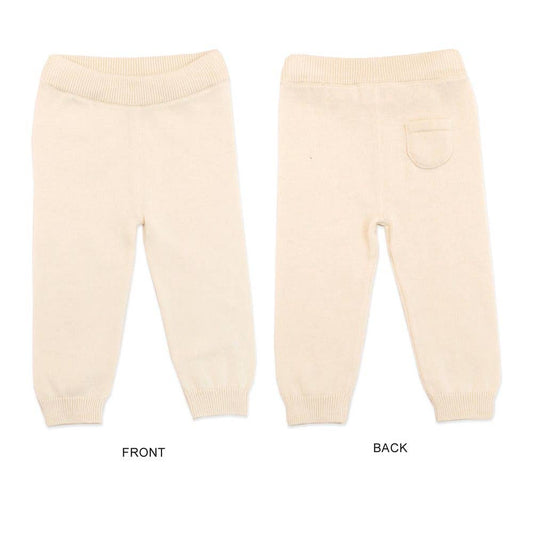 Pocket Sweater Knit Baby Legging Pants- Sweet Cream