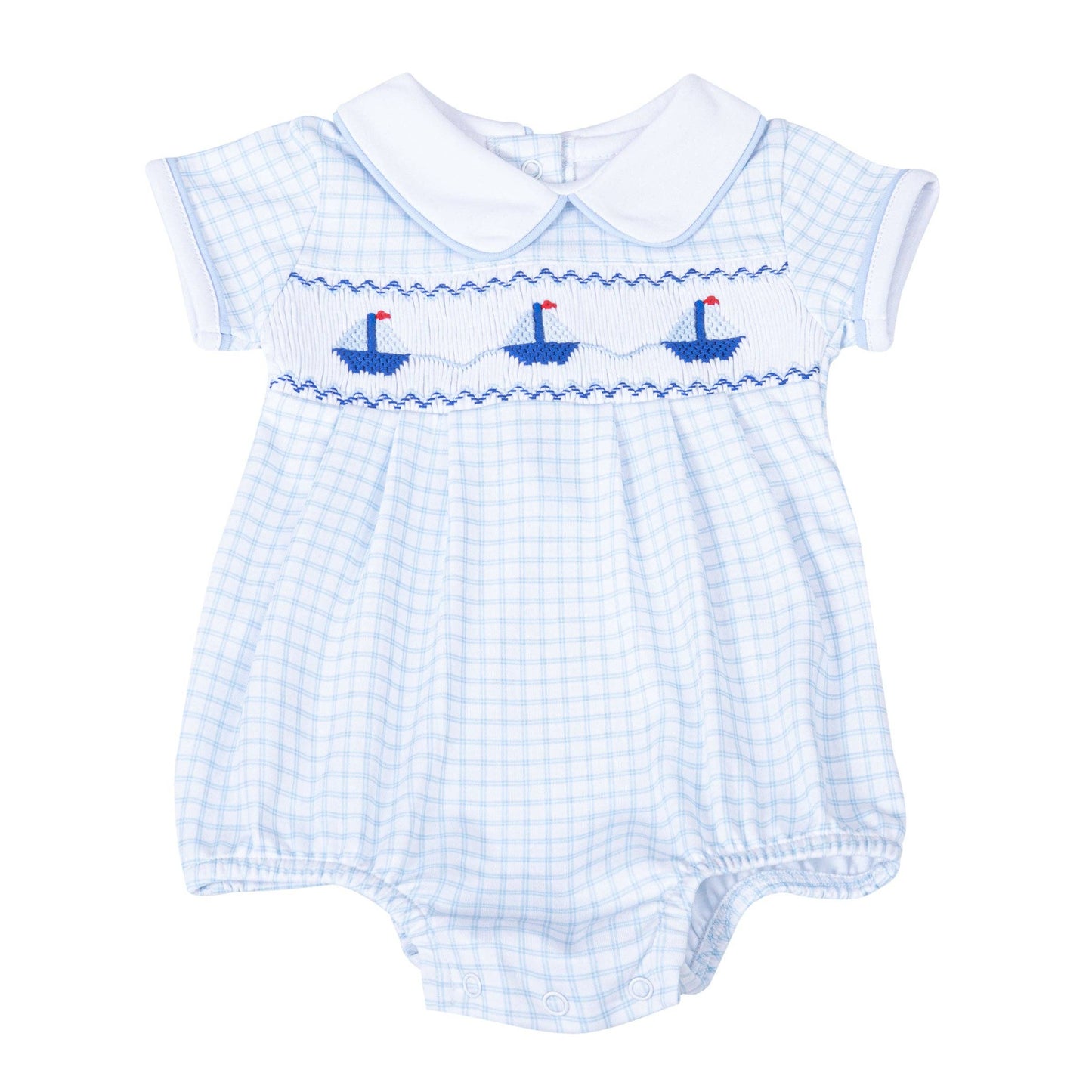 Ahoy Baby Classics Smocked Bubble - Light Blue