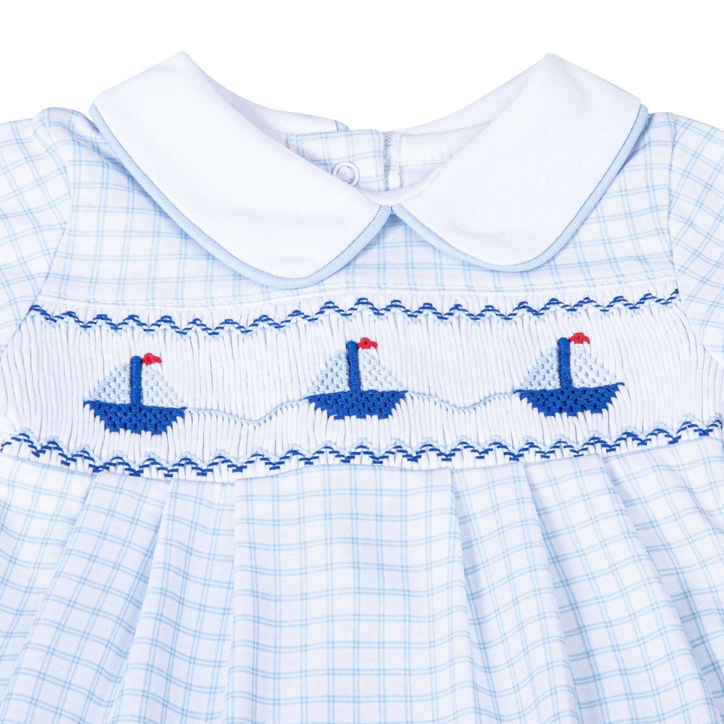 Ahoy Baby Classics Smocked Bubble - Light Blue