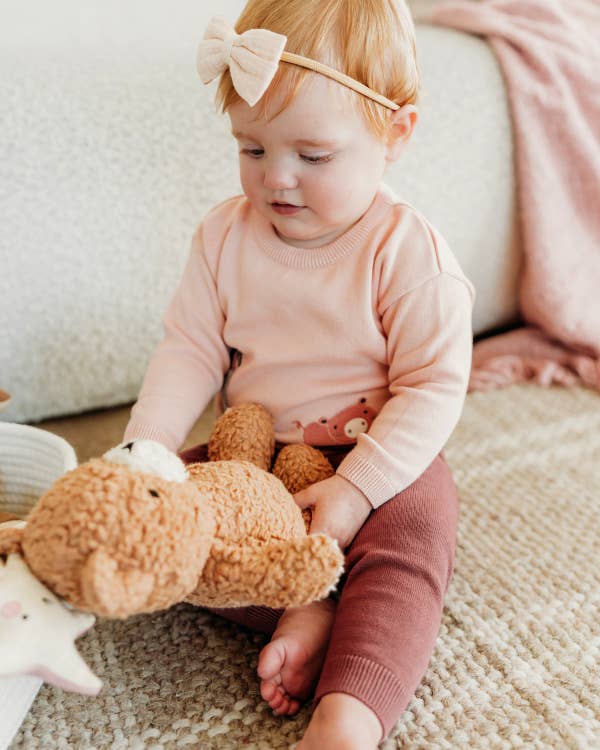 Peanut Lil Bear- Organic Sherpa Knit Stuffed Animal Baby Toy