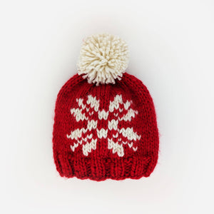 Snowflake Red Beanie Hat for Baby & Kids