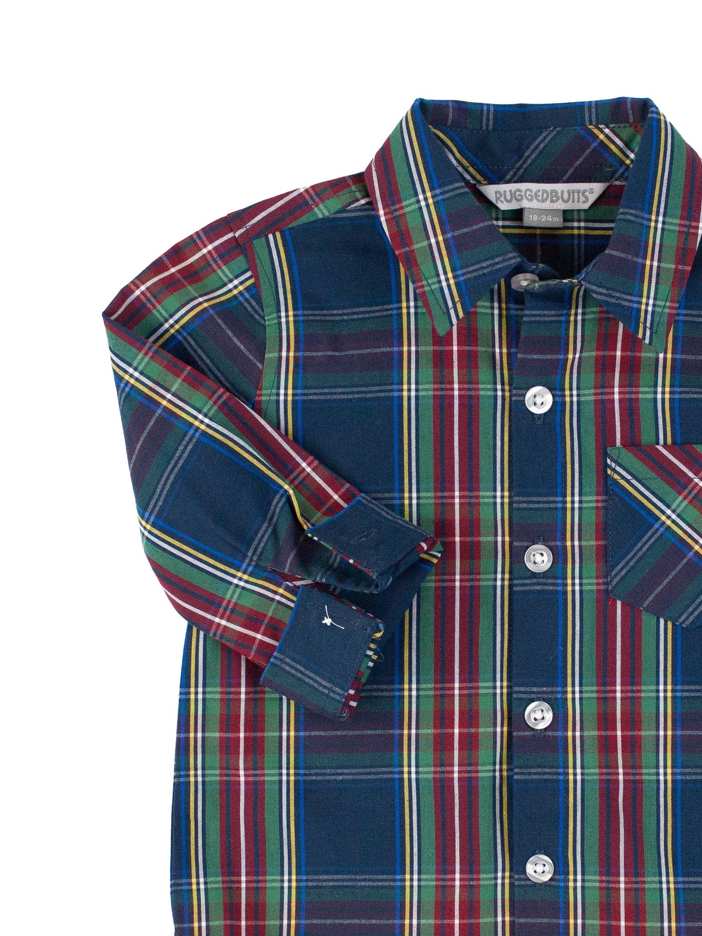 Boys Winter Nights Plaid Long Sleeve Button Down Shirt