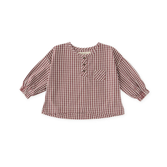 Gingham Long Sleeve Shirt - Mulberry