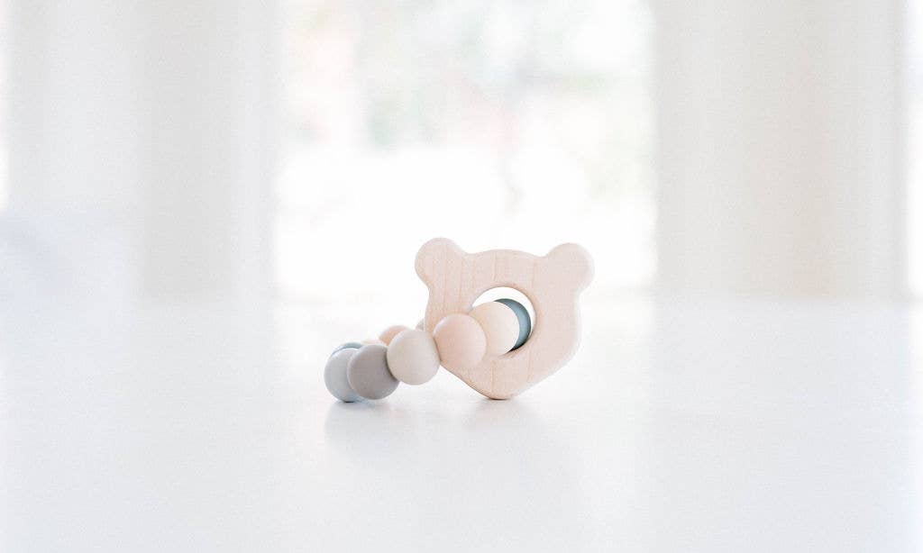 Mini Bear Teething Toy Sensory Ring for Baby
