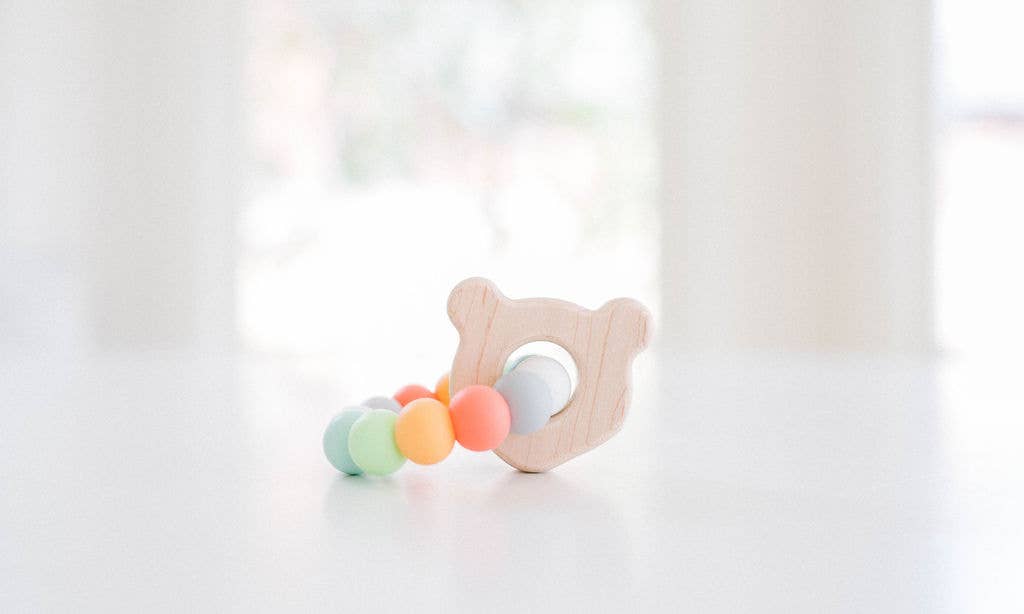 Mini Bear Teething Toy Sensory Ring for Baby