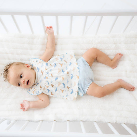 Whale Tales Ruffle Diaper Cover Set - Ivory