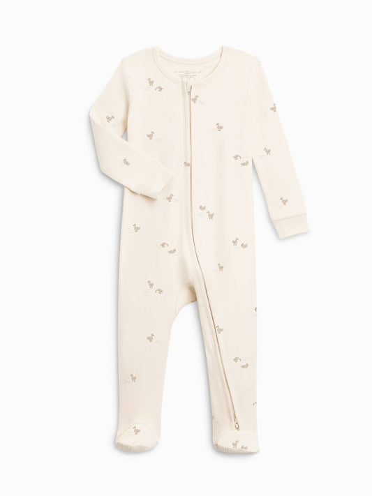 Peyton Zipper Sleeper - Duck / Oat + Chai
