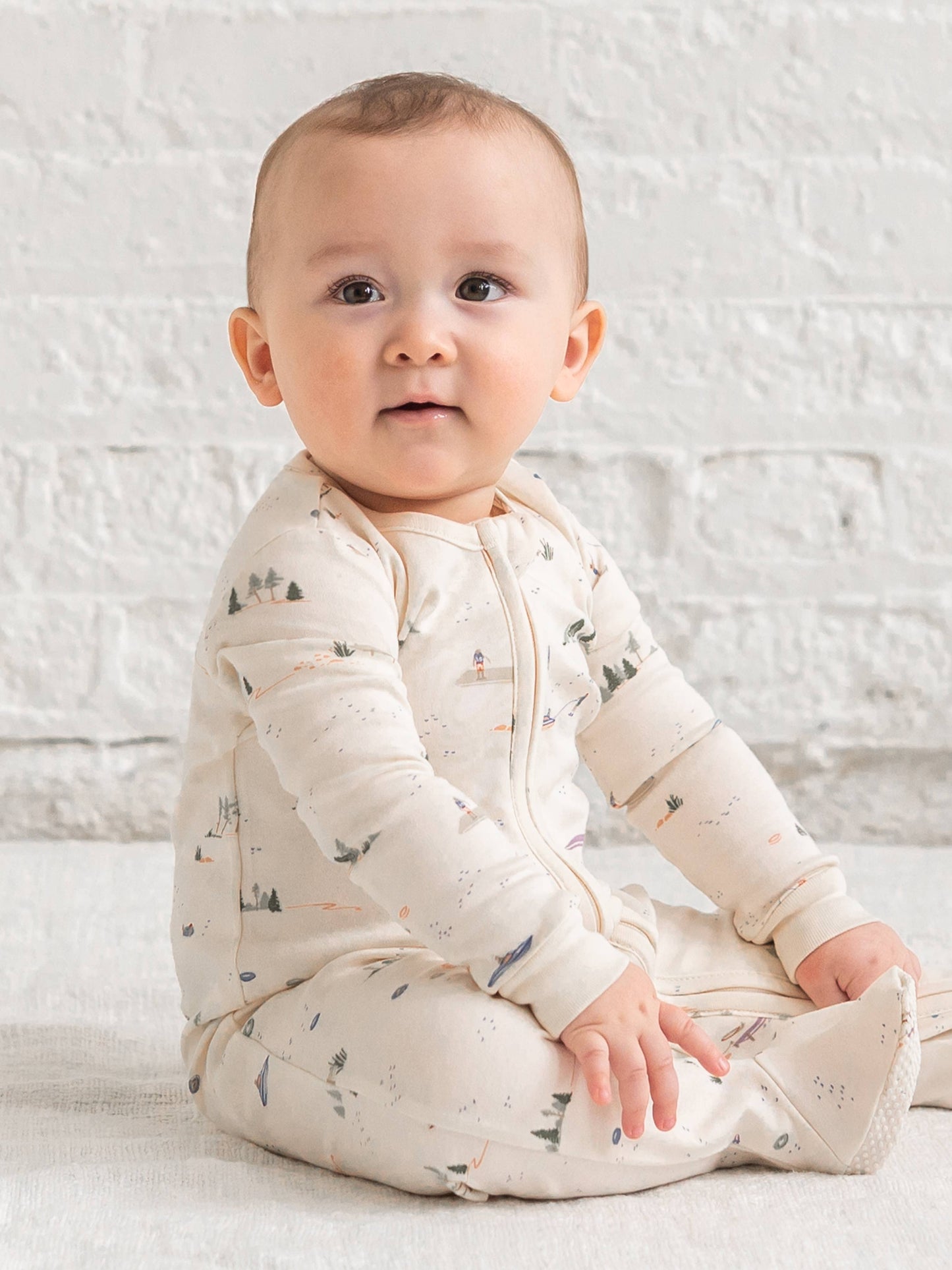 Peyton Zipper Sleeper - Lake / Barn + Mint