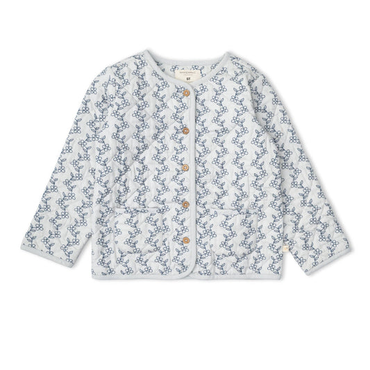 Organic Quilted Buttoned Jacket - Bluebell Vine
