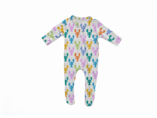 Maine Lobsters Footie Pajamas- Multicolor