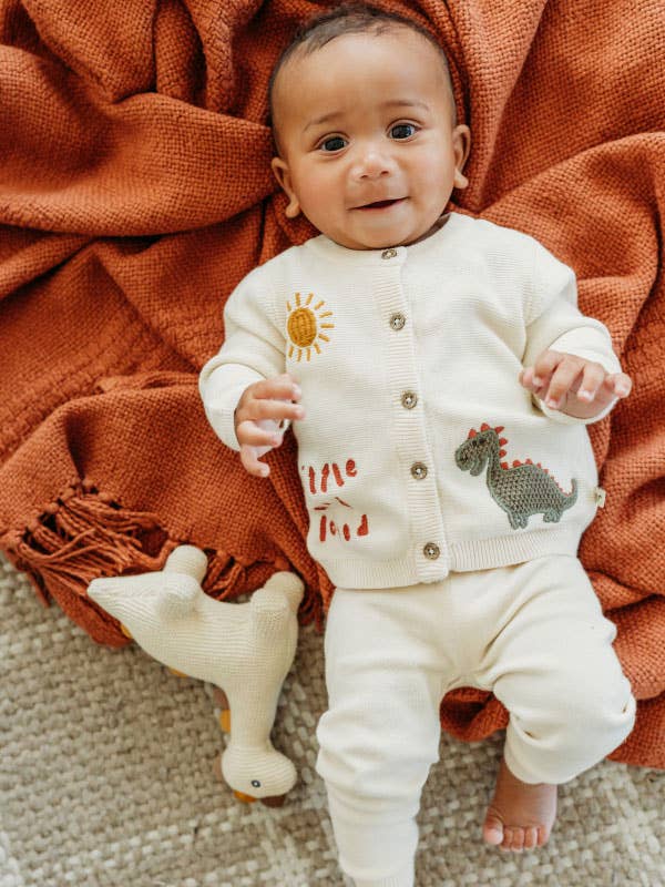 Little Dino - Organic Knit Stuffed Animal Baby Toy