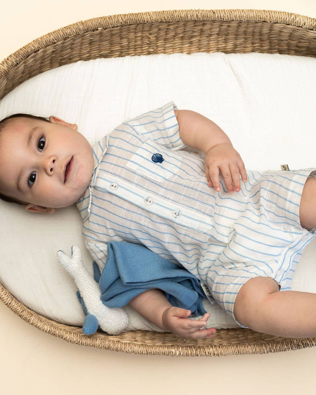 Blue Whale - Organic Baby Lovey Security Blanket
