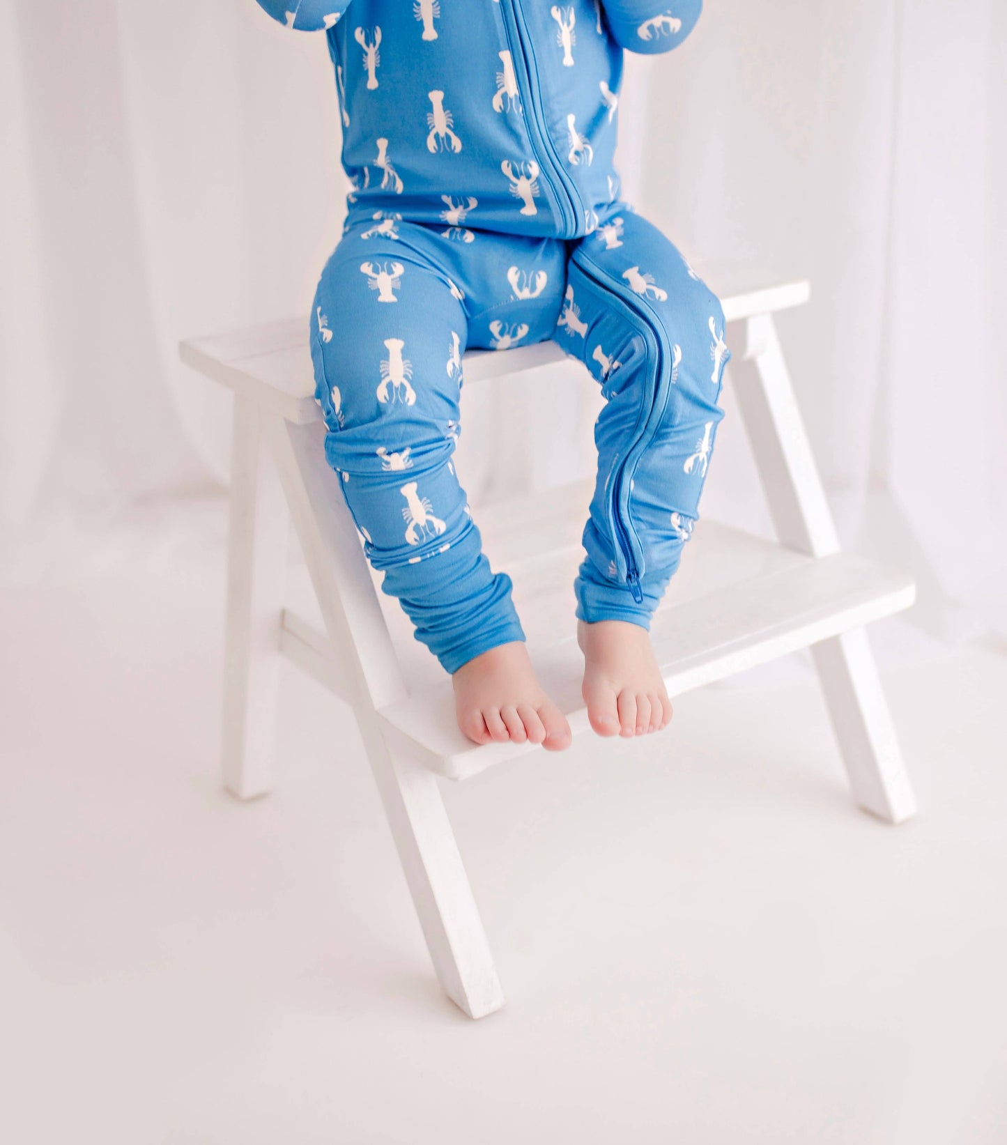 Keegan - Blue Lobster Zippy Romper