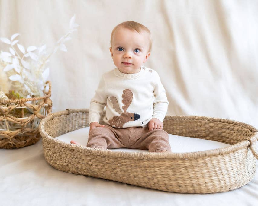 Moose Jacquard Knit Sweater (Organic Cotton)