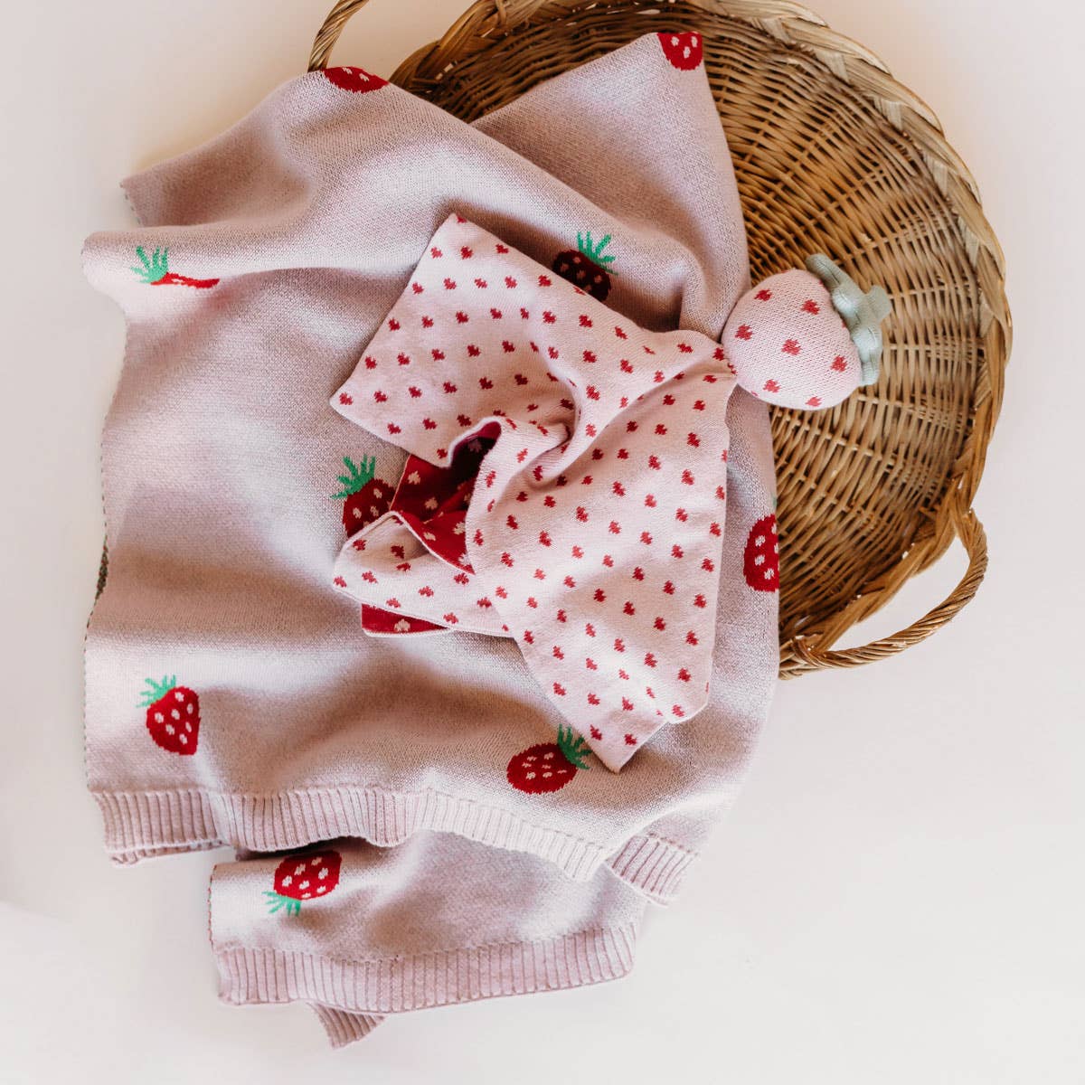 Strawberry - Organic Baby Lovey Security Blanket