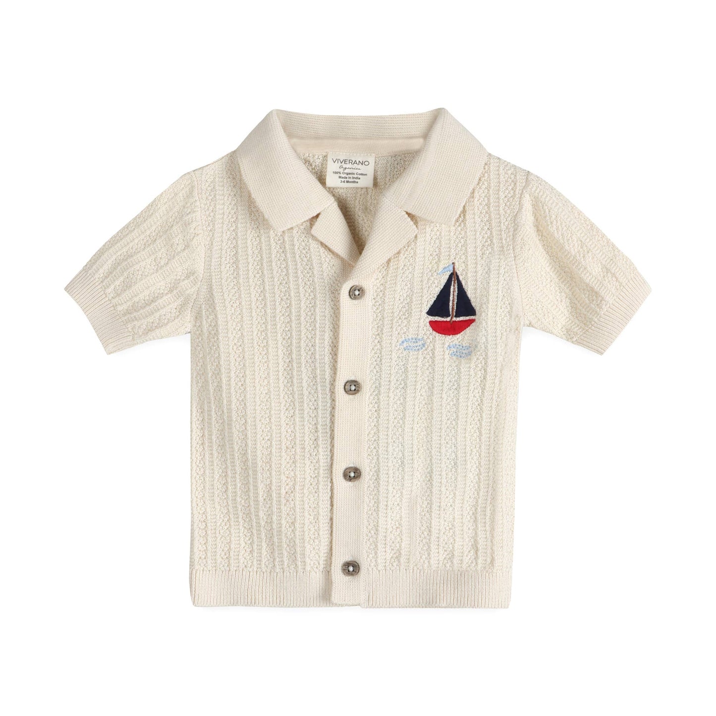 Sailboat Embroidered Baby Shirt & Shorts Set (Organic)