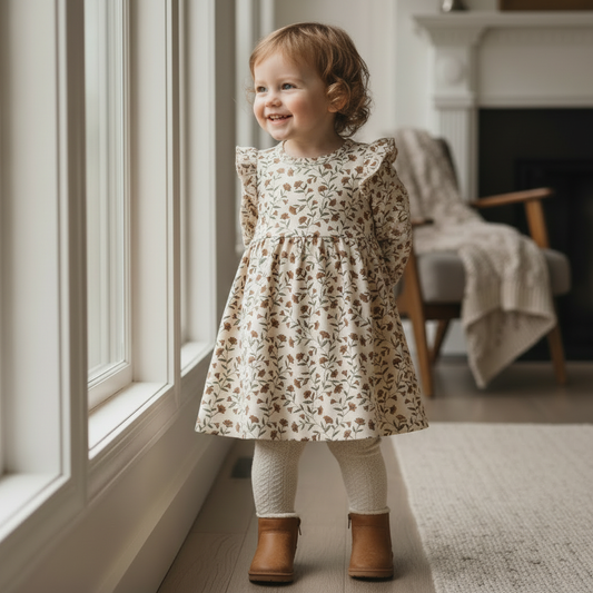 Organic Ruffle Sleeve Dress - Rustbloom