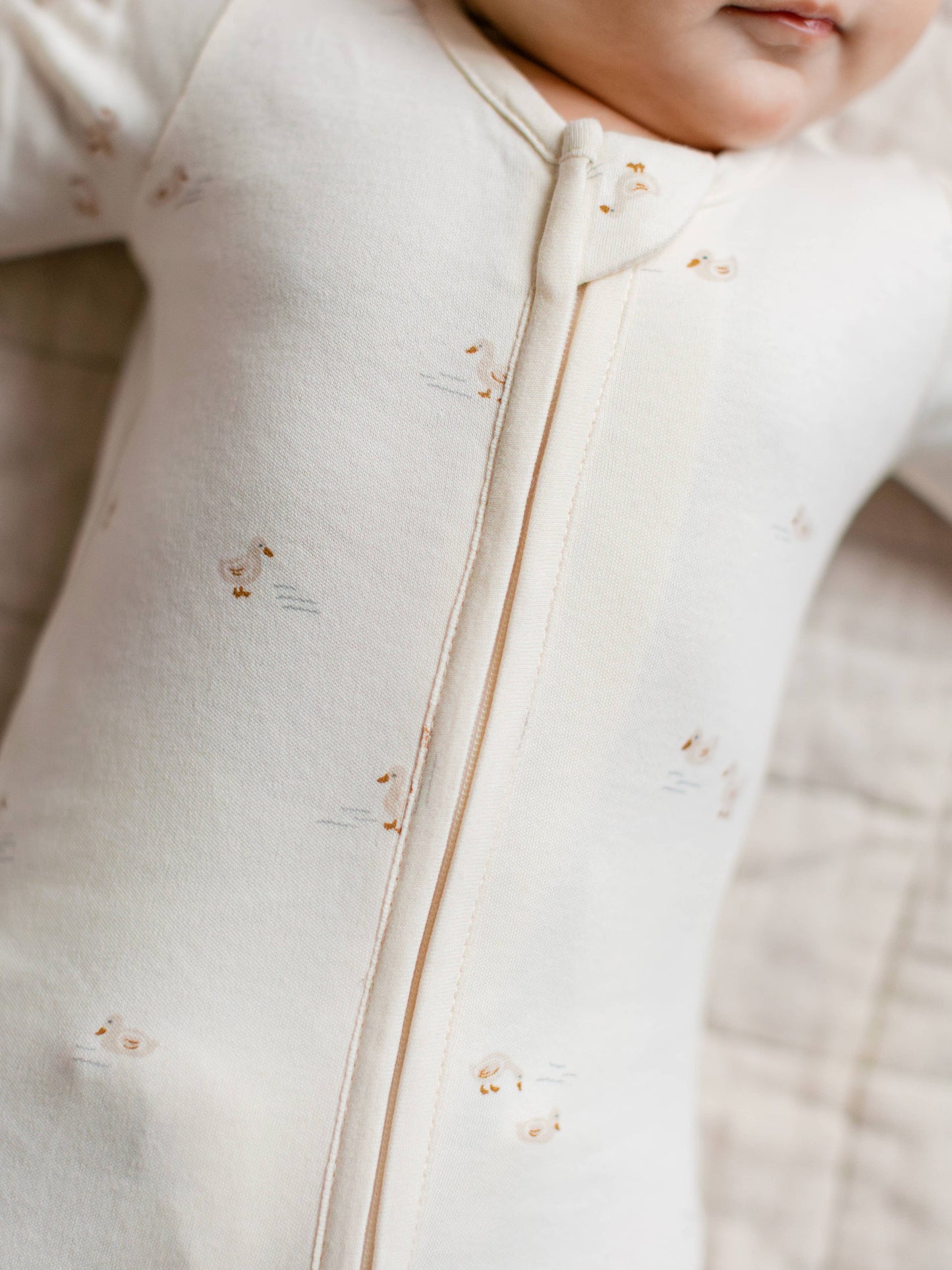 Peyton Zipper Sleeper - Duck / Oat + Chai